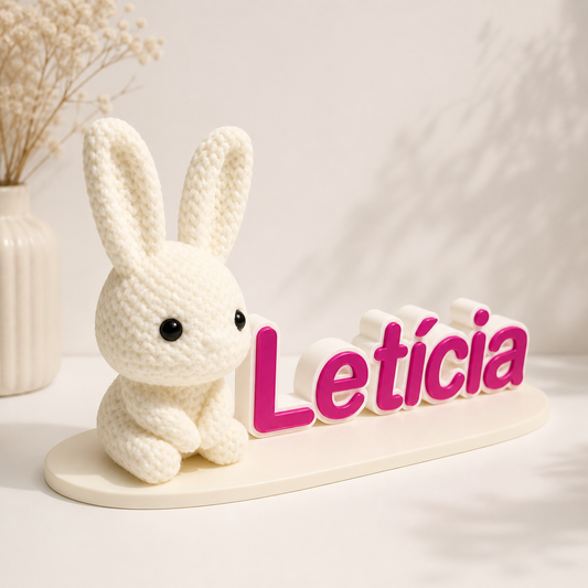 Nome Personalizado com Coelho Decorativo